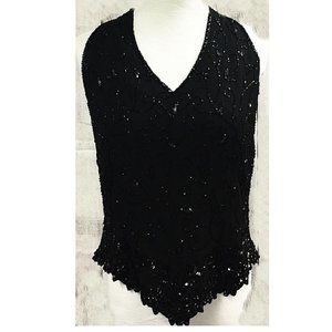 J Kara New York Vintage Beaded Sleeveless Top